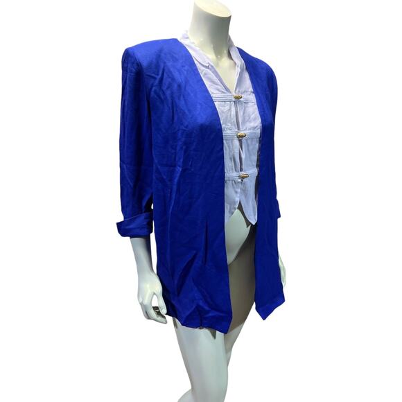 Perceptions by Irene B. Vintage 90s Oversized Blue Blazer Blouse - Size 8 - Picture 13 of 13
